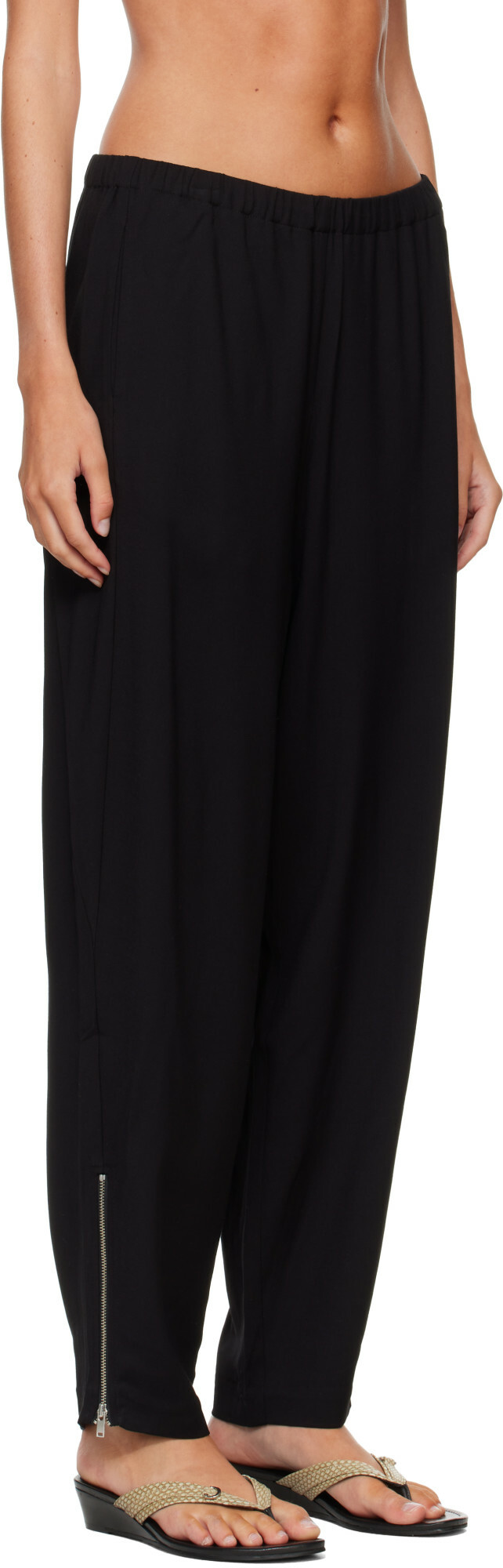 Cordera Black Viscose & Wool Lounge Pants