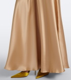 Rodarte Lace-trimmed sequined silk satin gown