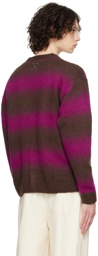 Pop Trading Company Brown & Pink Striped Cardigan