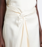 Róhe Gathered satin midi skirt