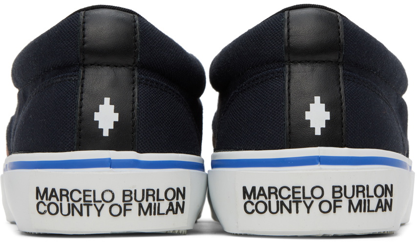 Marcelo Burlon County of Milan Black Icon Wings Slip-On Sneakers