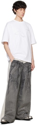 Feng Chen Wang White Paneled Collar T-shirt