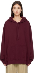 MM6 Maison Margiela Burgundy Embroidered Hoodie
