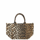 GANNI Women's Small Easy Shopper Bag in Leopard 