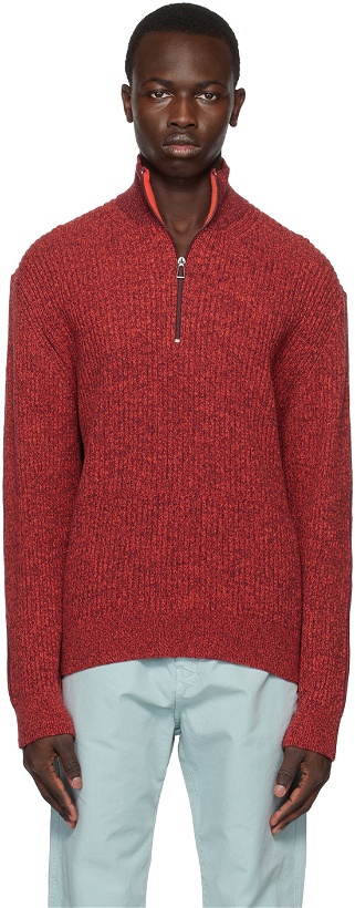 Photo: PS by Paul Smith Red & Burgundy Marled Sweater