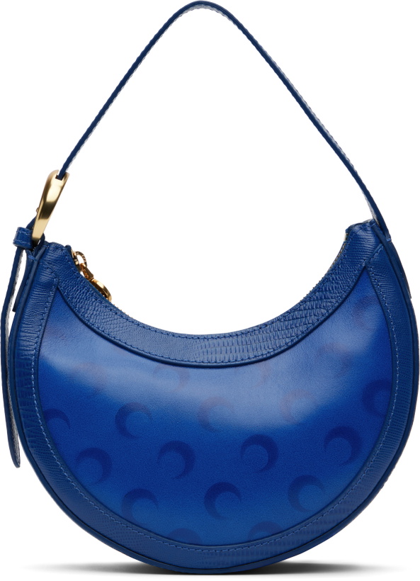 Photo: Marine Serre Navy Moon Airbrushed Leather Eclips Mini Bag