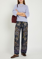 Forte_forte Mock-neck Brushed Wool-blend Jumper Lilac