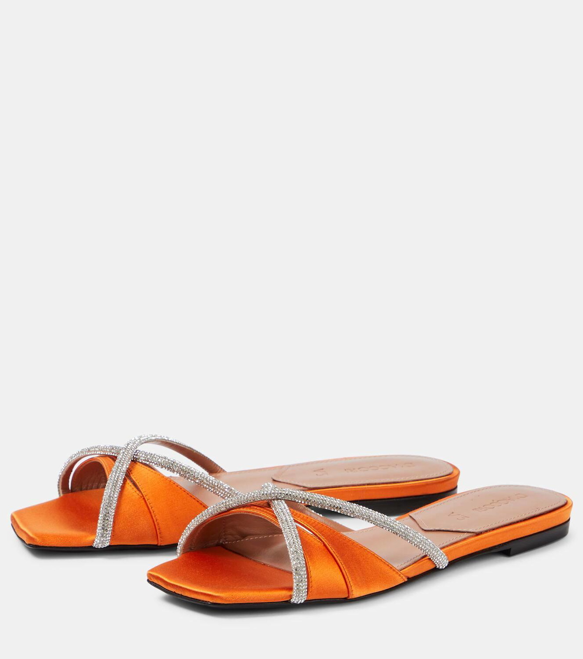 D'Accori Lust crystal-embellished satin slides