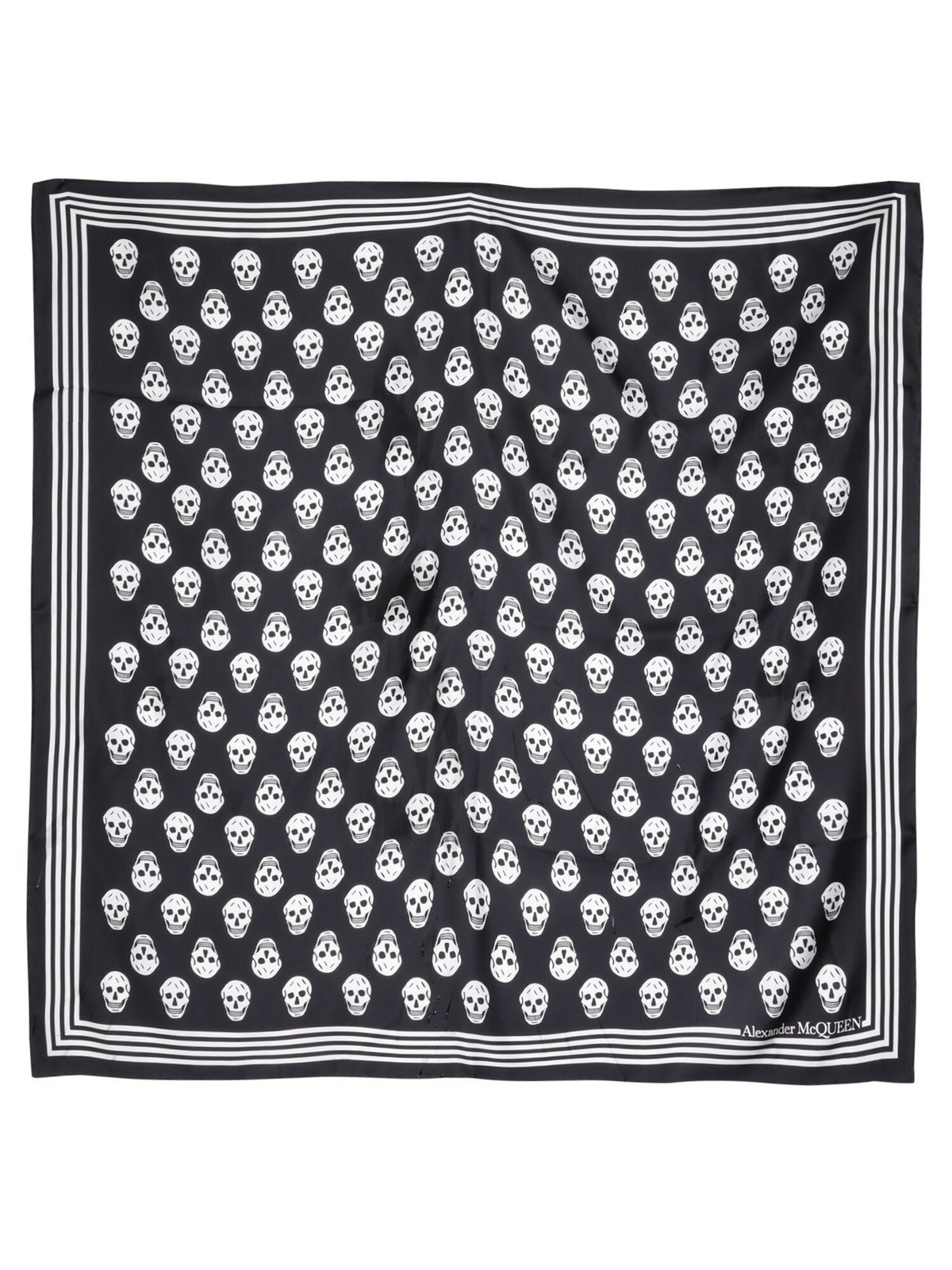 Foulard Alexander McQueen Fleuri Avec Crâne - Motif Floral Coloré - 100% Neuf Avec étiquettes