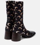 Marine Serre Printed leather-trimmed sock boots