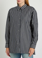 Nili Lotan Yorke Striped Cotton-poplin Shirt Grey