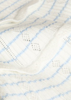 Loveshackfancy Coella Striped Stretch-knit Mini Skirt White And Blue