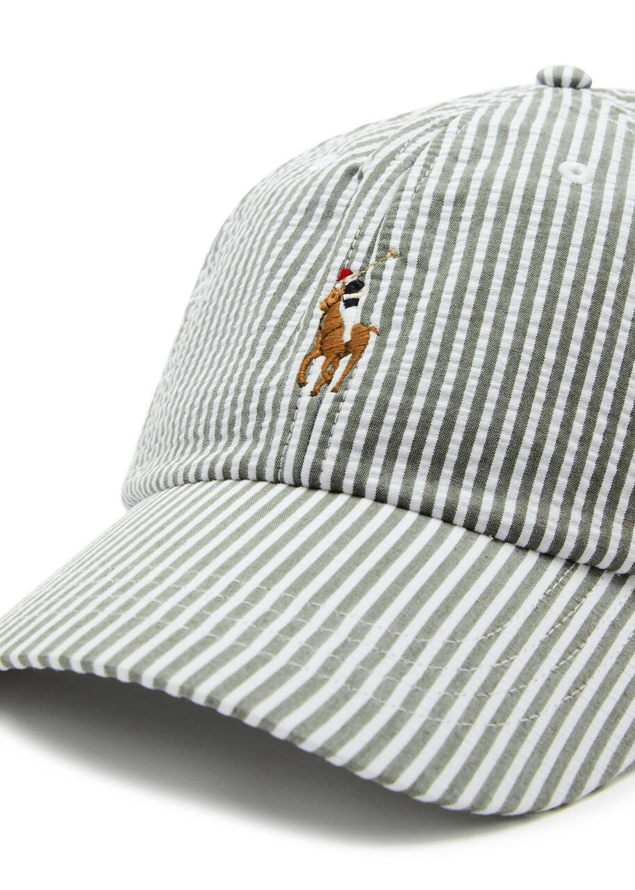 Polo Ralph Lauren Logo Striped Seersucker cap - Green - One Size