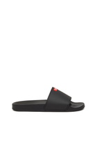 Diesel Sa-Swim-Rubber pool slides with D logo - Slides Mens in Black