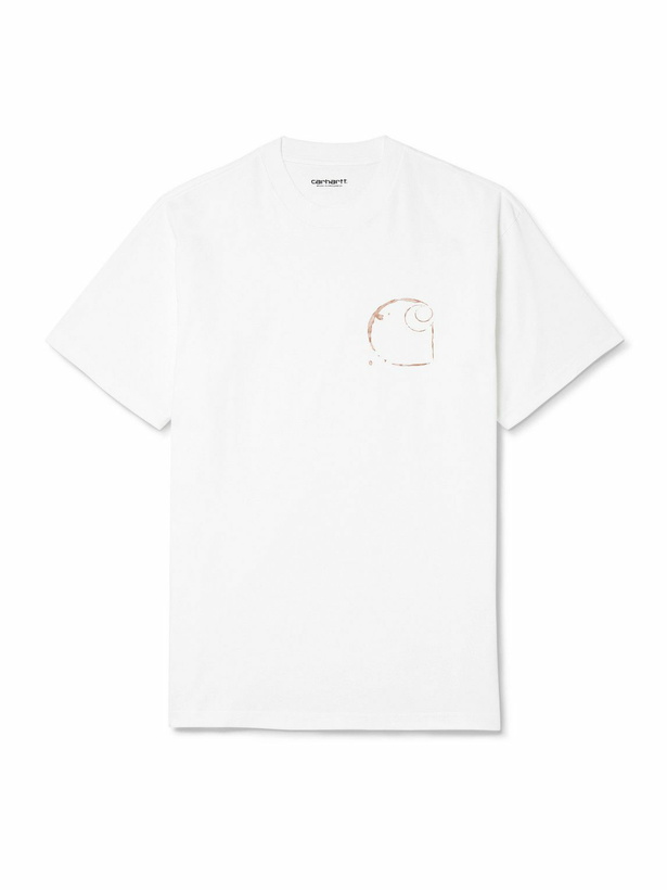 Photo: Carhartt WIP - Java Logo-Print Organic Cotton-Jersey T-Shirt - White