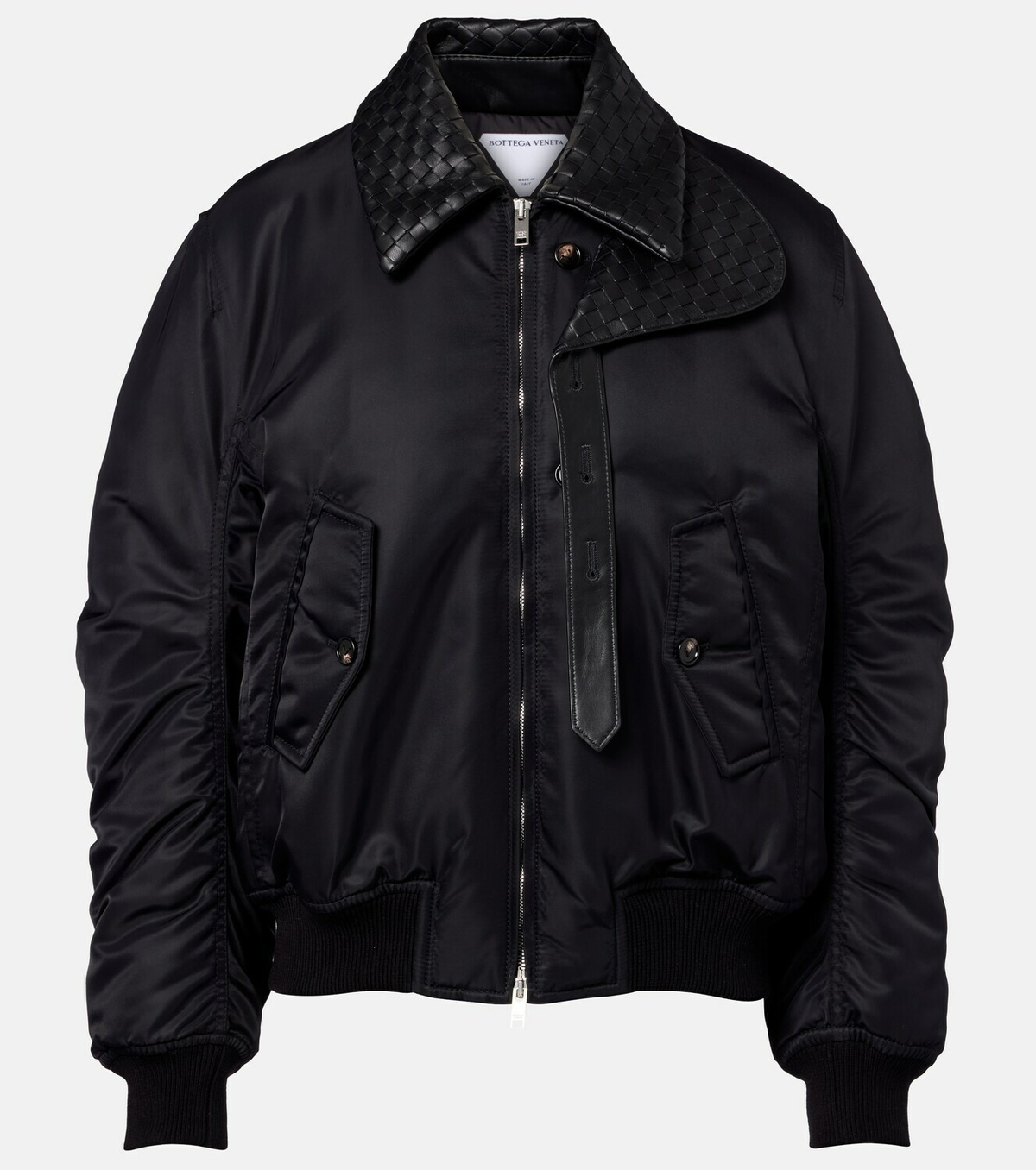Bottega Veneta Intrecciato leather-trimmed blouson jacket