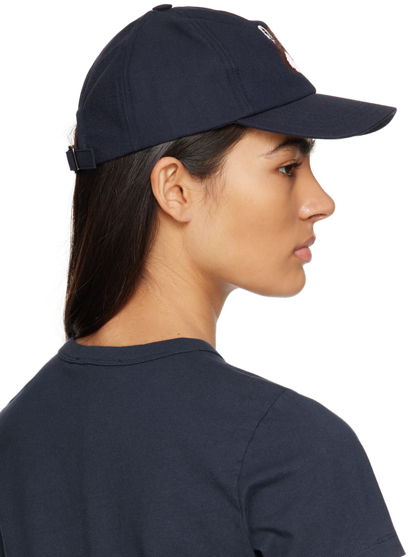 Maison Kitsuné Navy Large Fox Head Cap