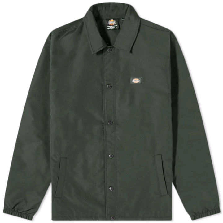 Photo: Dickies Men's Oakport Coach Jacket in Olive Green