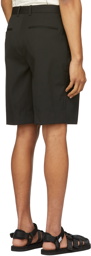 Solid Homme Black Wool Basic Shorts