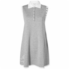 Thom Browne Women's Hector Intarsia Polo Mini Dress in Light Grey