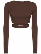 ANDREADAMO - Stretch Knit Crop Top W/ Cutout Belt