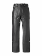 424 - HOORSENBUHS Straight-Leg Studded Leather Trousers - Black