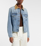 Róhe Suede-trimmed denim jacket