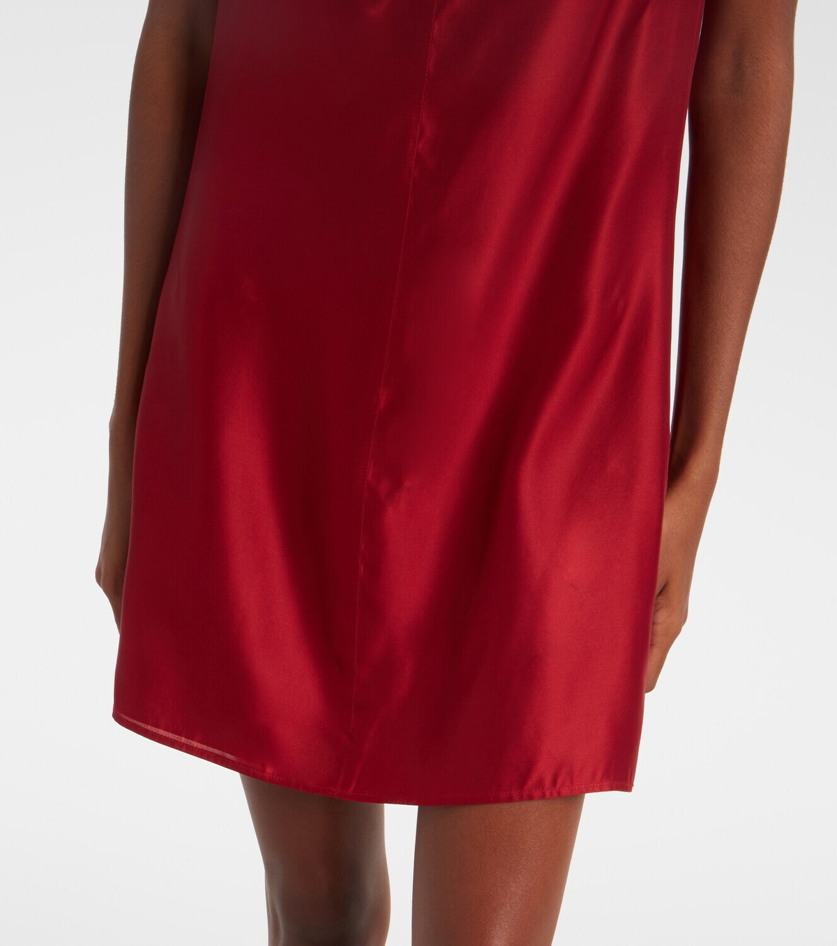 Khaite Daria turtleneck satin minidress