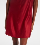 Khaite Daria turtleneck satin minidress