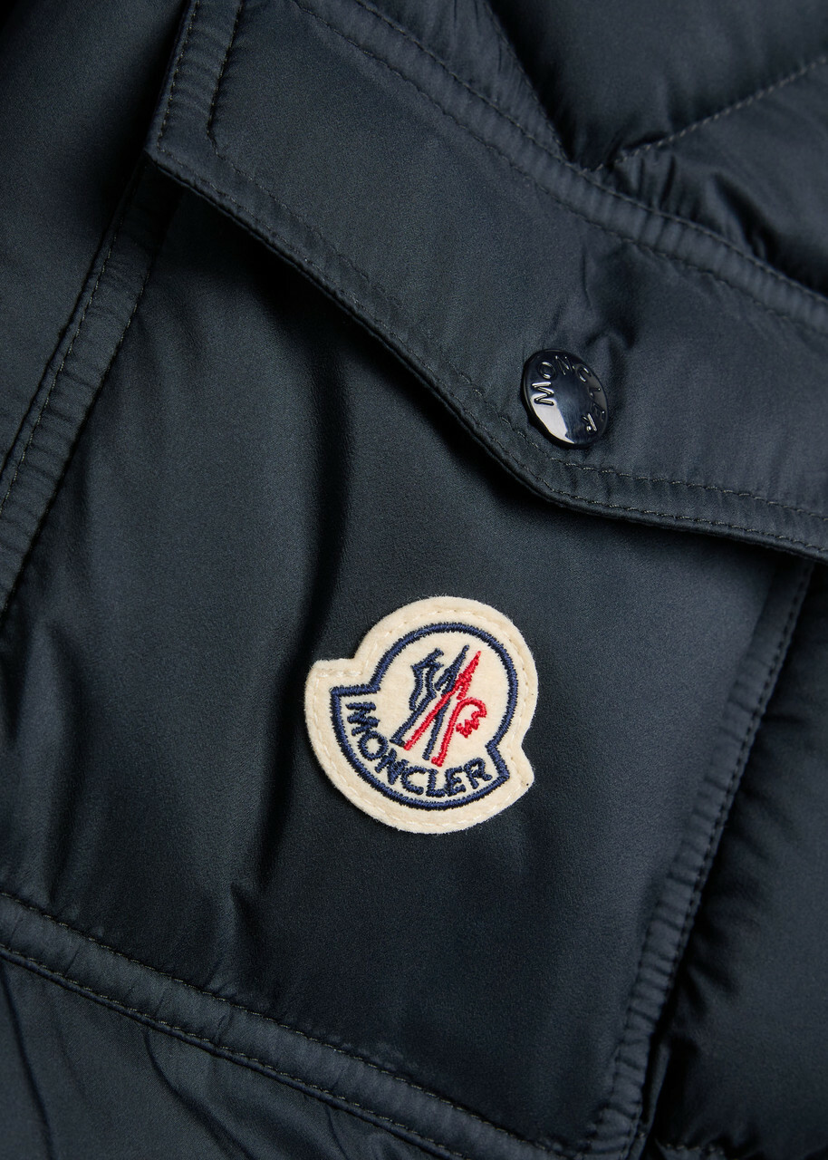 Moncler Bretagne Padded Hooded Shell Parka Jacket Navy