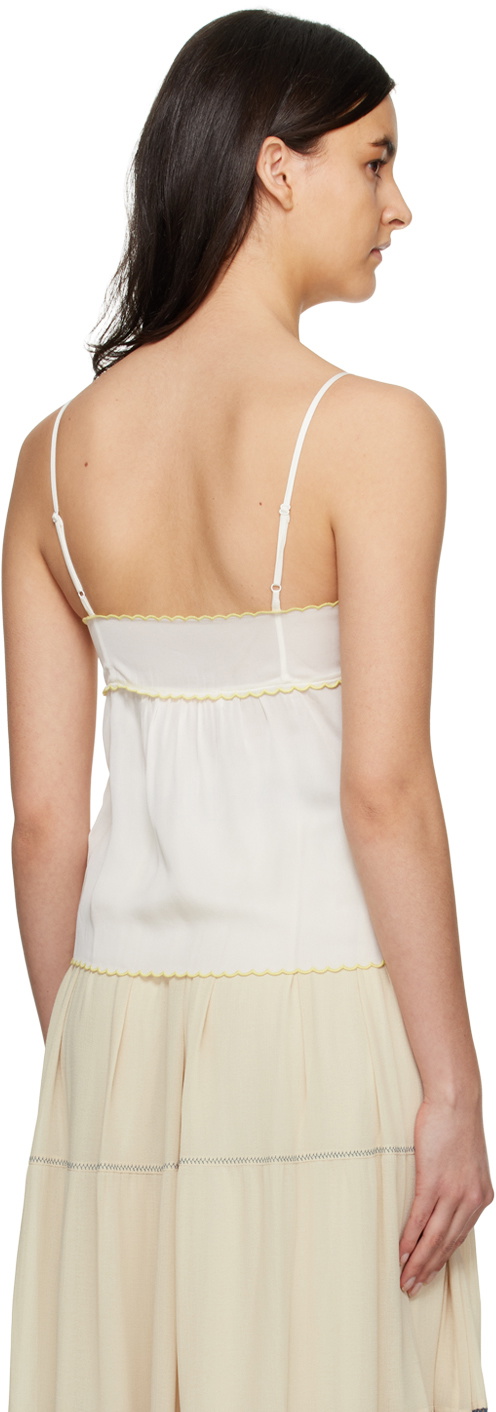 See by Chloé White Embroidered Tank Top