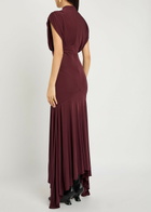 DE LA Vali Vasudha Rayon Midi Dress Burgundy
