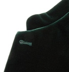 Favourbrook - Slim-Fit Nehru-Collar Cotton-Velvet Blazer - Green