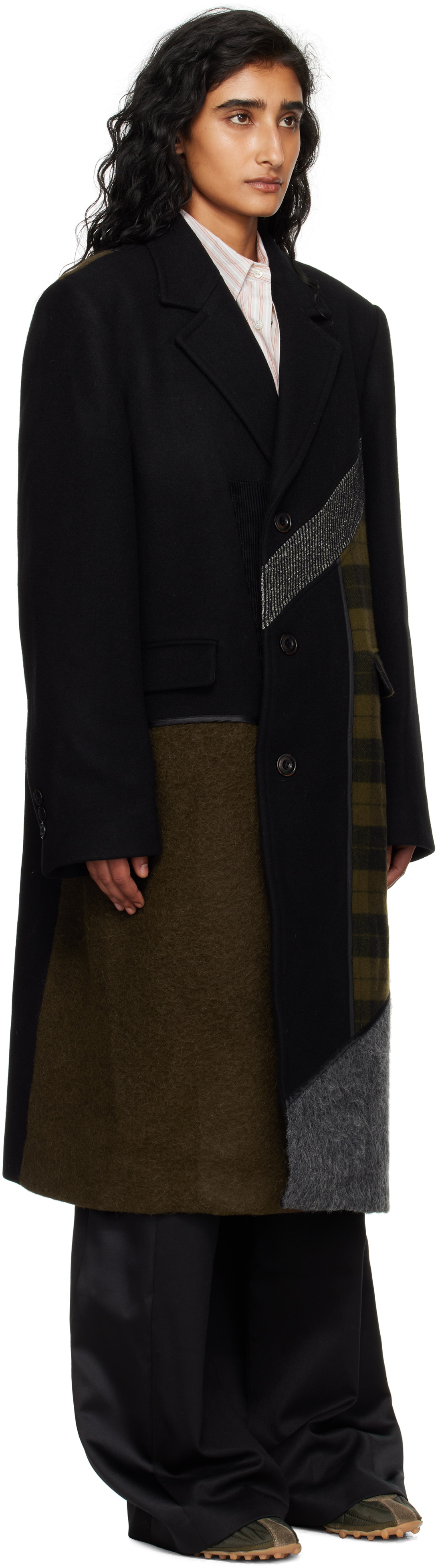 Andersson Bell Multicolor Patchwork Wool Coat