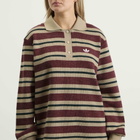 Adidas Women's Striped Polo Knit Jumper in Shadow Red