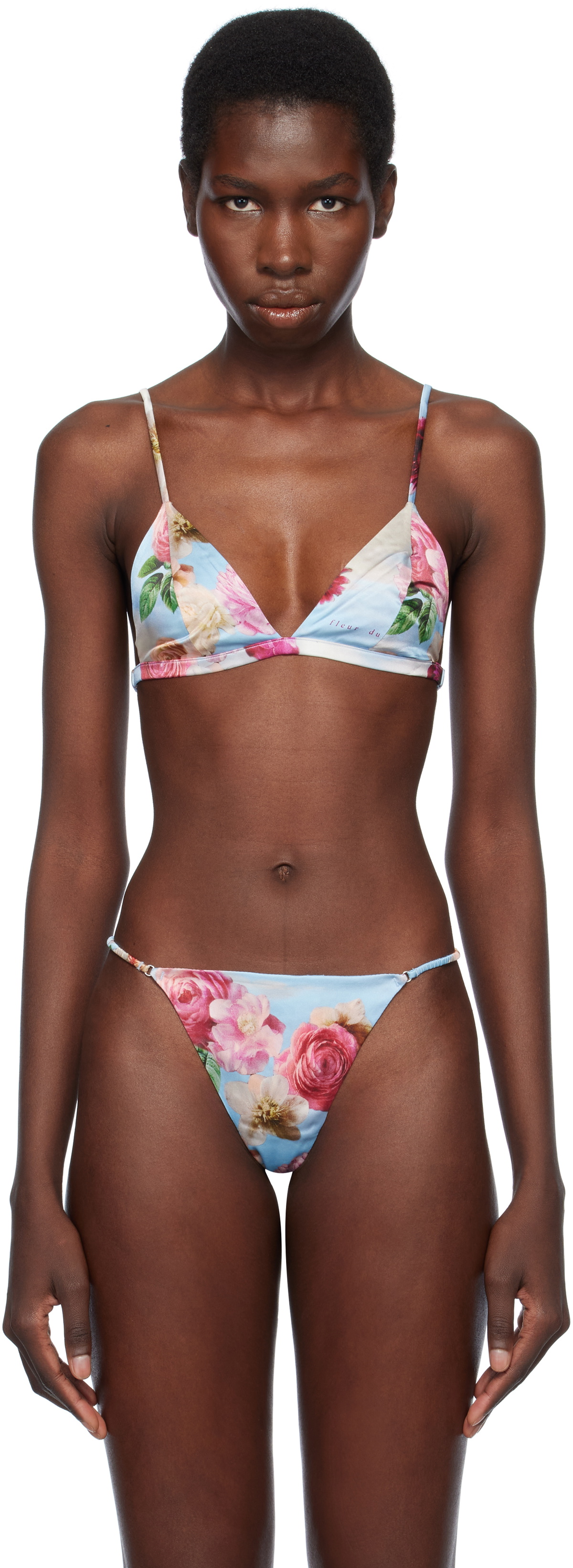 Fleur du Mal Blue Luxe Triangle Bra