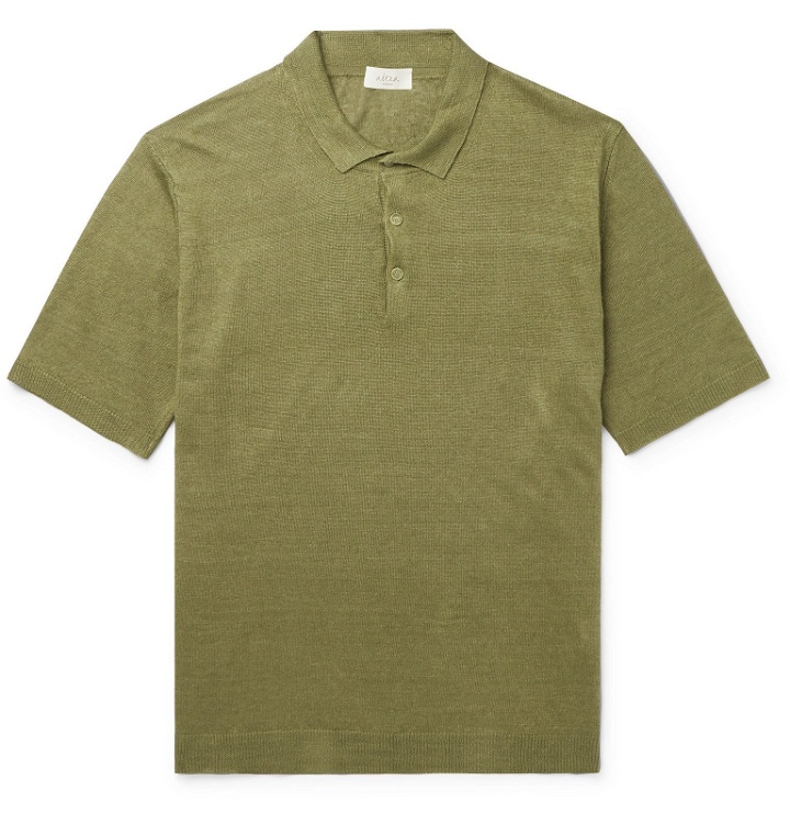 Photo: Altea - Linen Polo Shirt - Green