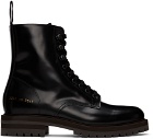 Common Projects Black Leather Combat Boots