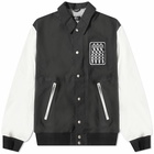 Acronym Men's Patch Logo Varsity Jacket in Black/White