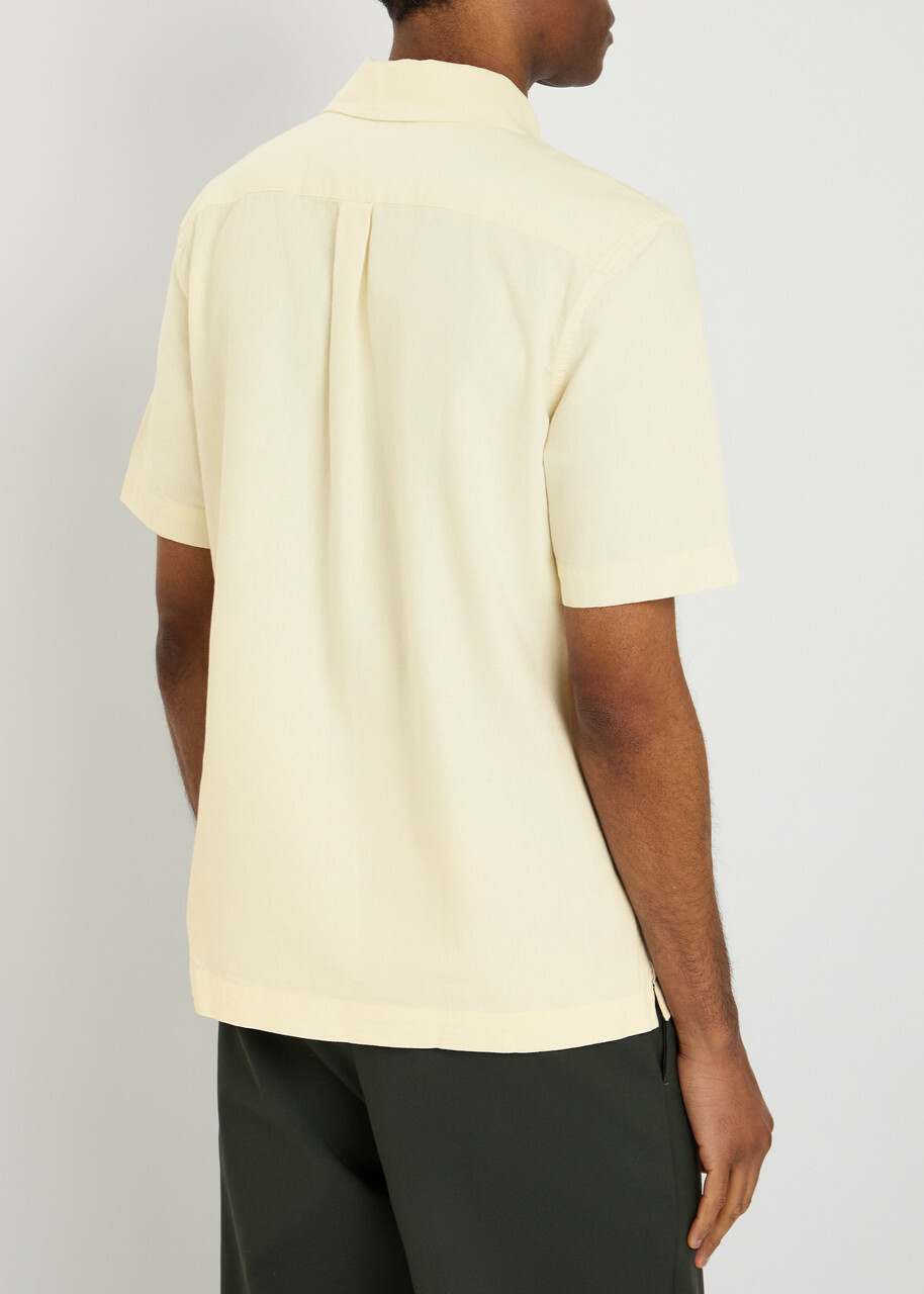 Fred Perry Logo-embroidered Cotton Shirt Ecru