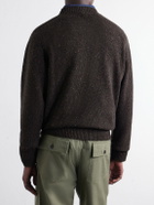 Drake's - Donegal Mélange Wool, Cashmere and Silk-Blend Sweater - Brown