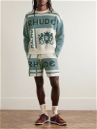 Rhude - Palm Pima Cotton and Cashmere-Blend Jacquard Shorts - Blue