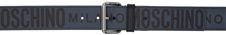 Photo: Moschino Navy Printed Belt