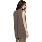 Rick Owens Gray Tower Wool Knit V Neck Vest