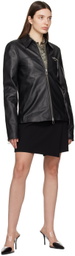 Sportmax Black Gel Leather Jacket