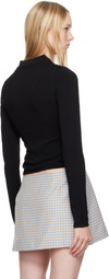 Sandy Liang Black Fiction Cardigan