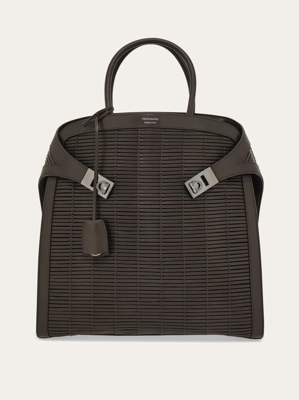 Ferragamo Mens Hug tote bag in Brown