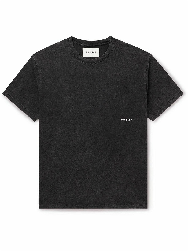 Photo: FRAME - Logo-Print Cotton-Jersey T-Shirt - Black