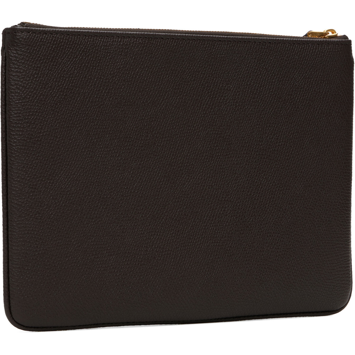 Valentino Garavani Brown VLogo Signature Grainy Calfskin Pouch