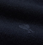 AMI PARIS - Logo-Embroidered Cashmere Sweater - Blue